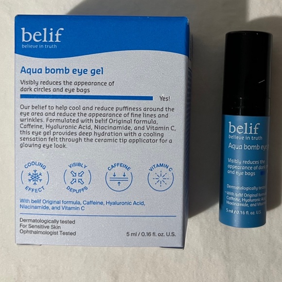💦NWT💦 BELIF Aqua Bomb Depuffing Eye Gel with Caffeine + Hyaluronic Acid 5ml - Picture 5 of 9